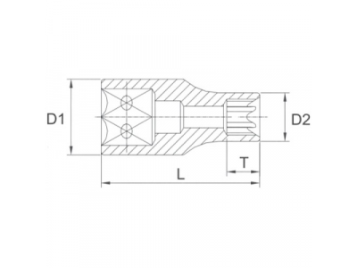 Головка торцевая 1/4" E7 от LICOTA Головка торцевая 1/4" E7