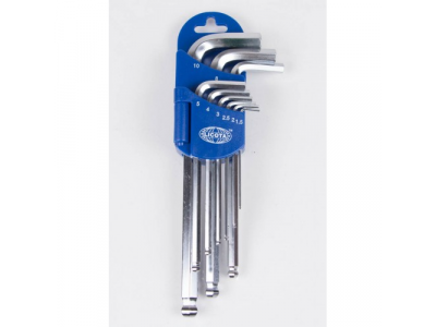 Набор шестигранников угловых экстрадлинных c шаром 9пр. 1,5-10мм